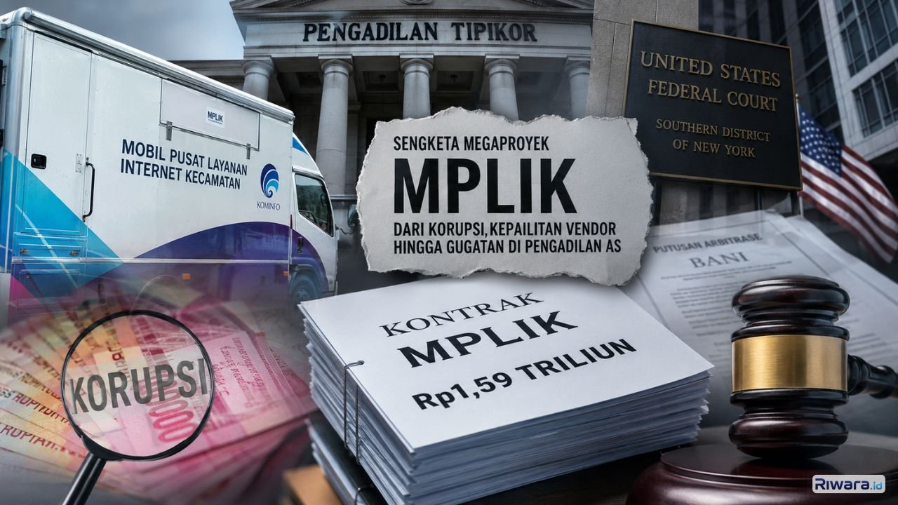 lustrasi sengketa megaproyek Mobil Pusat Layanan Internet Kecamatan MPLIK yang bermula dari perkara korupsi berlanjut ke arbitrase kepailitan vendor hingga gugatan penegakan putusan arbitrase di Pengadilan Federal Amerika Serikat